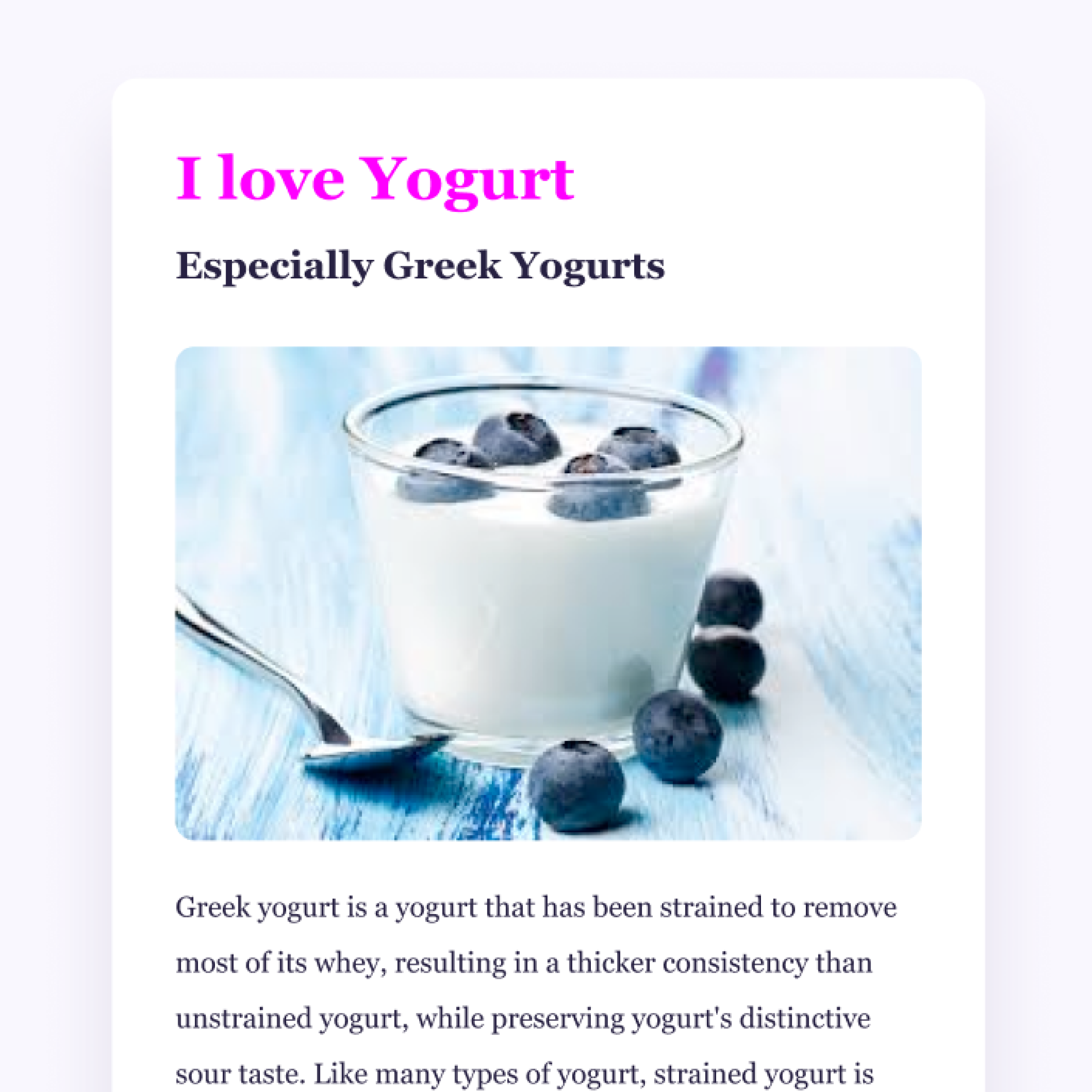 Yogurt project